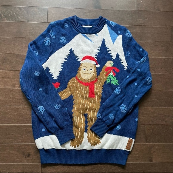 Tipsy Elves Sasquatch Mistle Toe Ugly Christmas Sweater Men Women Medium - Picture 2 of 8